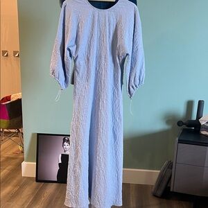 Zara Light Blue Long Sleeve Dress